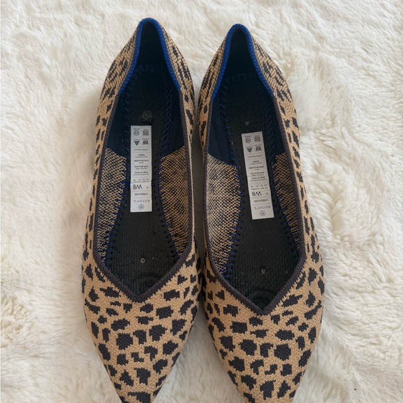 ROTHY'S THE POINT ANIMAL PRINT KNIT POINTED TOE FLATS SIZE 8 - Picture 5 of 7